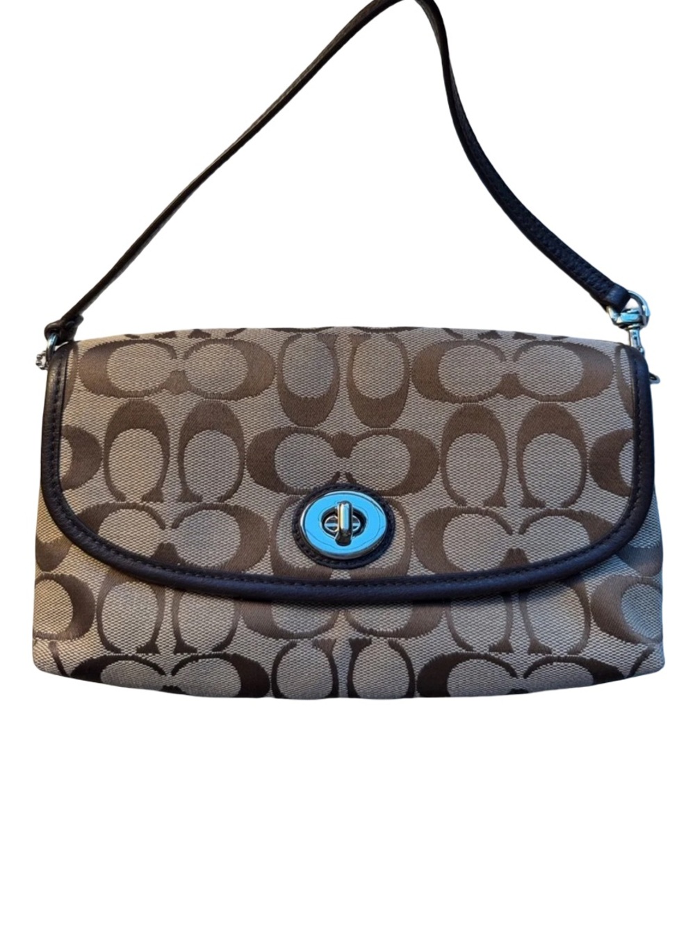 Y2K Vintage Coach - Brown Monogram Mini Bag wristlet - Picture 2 of 10
